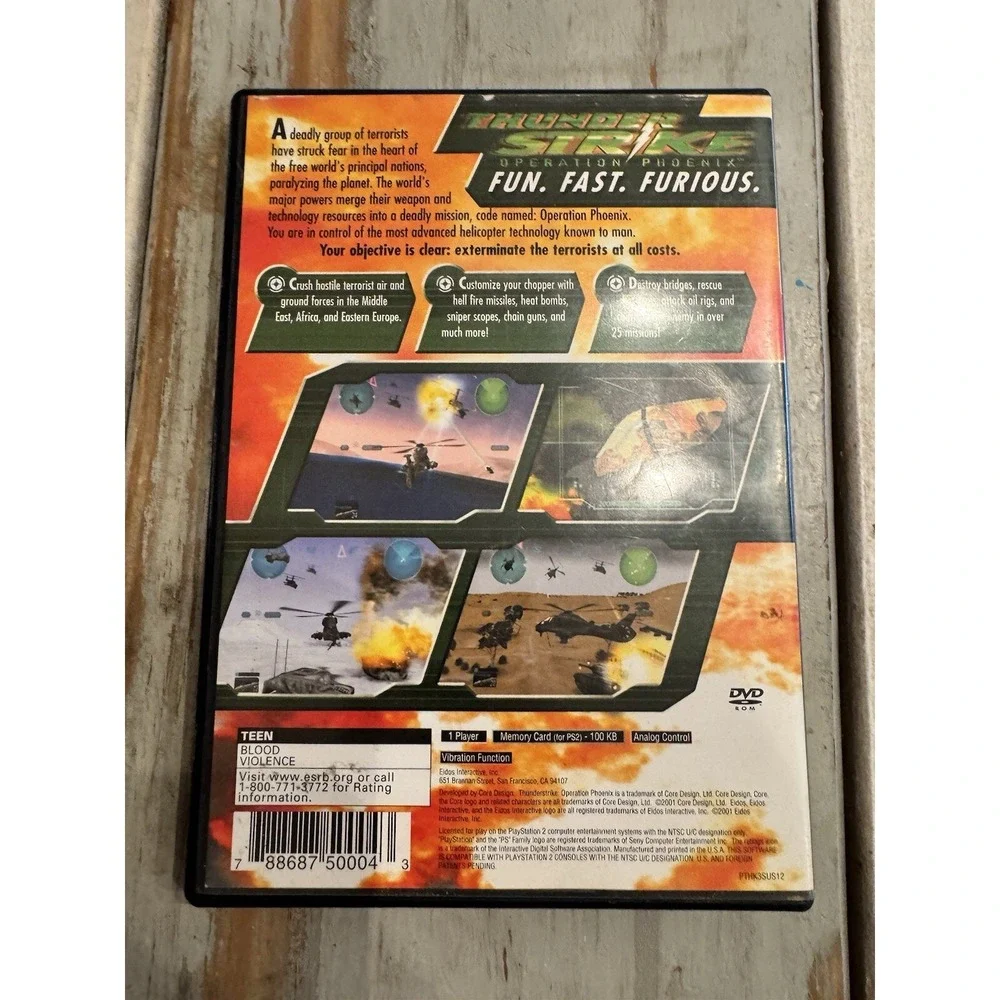 PlayStation 2 ThunderStrike: Operation Phoenix Game / Manual 2001 Works